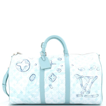 Louis Vuitton Keepall Bandouliere Bag Limited Edition Aquagarden Monogram Canvas 50