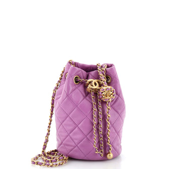Chanel Pearl Crush Bucket Bag Quilted Lambskin