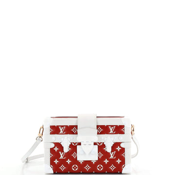Louis Vuitton Petite Malle Handbag Monogram Embossed Leather