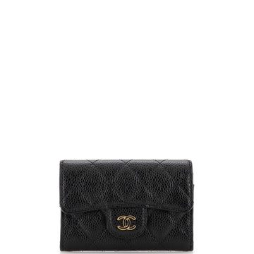 Chanel Classic Flap Card Case Quilted Caviar