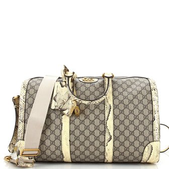 Gucci GG Marmont Convertible Duffle Bag GG Coated Canvas with Python Large