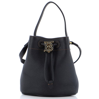 Burberry TB Drawstring Bucket Bag Leather Mini