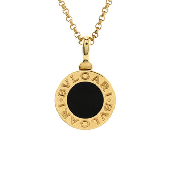 Bvlgari Bvlgari Bvlgari Pendant Necklace 18K Yellow Gold with Onyx