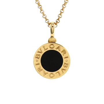 Bvlgari Bvlgari Bvlgari Pendant Necklace 18K Yellow Gold with Onyx
