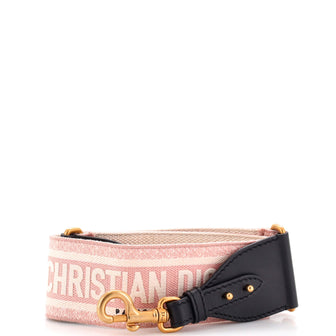 Christian Dior Logo Shoulder Strap Embroidered Canvas