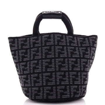 Fendi Shopper Tote Zucca Crochet Cashmere Large