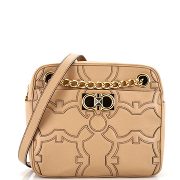 Salvatore Ferragamo Iconic Camera Shoulder Bag Leather with Applique