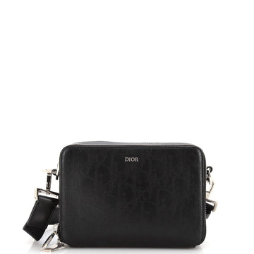 Christian Dior Double Zip Crossbody Pouch Oblique Galaxy Leather