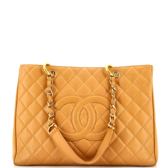 Chanel Vintage Grand Shopping Tote Quilted Caviar