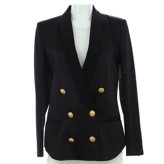 Balmain Women's Shawl Collar Double Breasted Blazer Viscose Blend