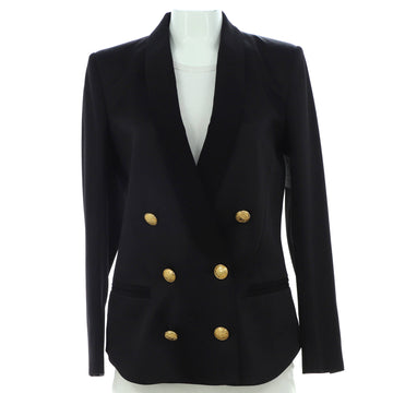 Balmain Women's Shawl Collar Double Breasted Blazer Viscose Blend