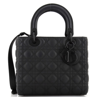 Christian Dior Ultra Matte Lady Dior Bag Cannage Quilt Calfskin Medium