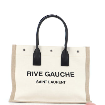 Saint Laurent Rive Gauche Shopper Tote Canvas Small