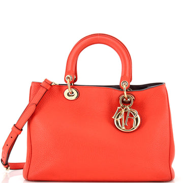 Christian Dior Diorissimo Tote Pebbled Leather Medium