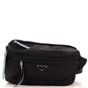 Prada Zip Pocket Waist Bag Tessuto with Studded Leather Medium