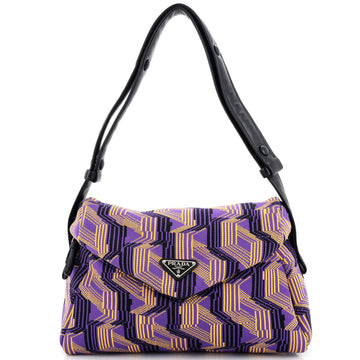 Prada Signaux Shoulder Bag Jacquard Knit Medium