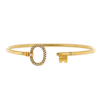 Tiffany & Co. Key Wire Bracelet 18K Yellow Gold with Pave Diamonds