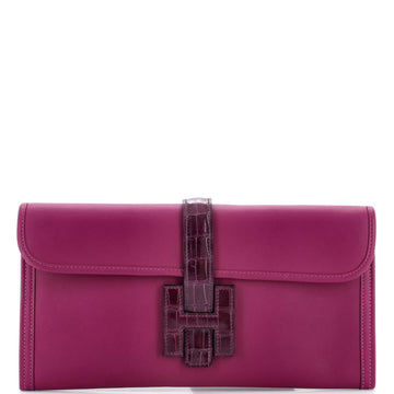 Hermes Jige Elan Touch Clutch Swift with Alligator 29