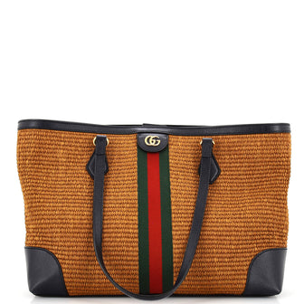 Gucci Ophidia Shopping Tote Straw Medium