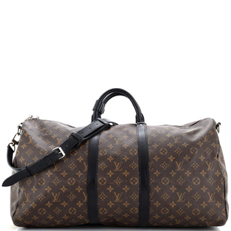 Louis Vuitton Keepall Bandouliere Bag Macassar Monogram Canvas 55