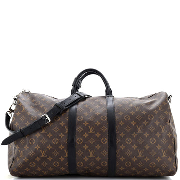 Louis Vuitton Keepall Bandouliere Bag Macassar Monogram Canvas 55