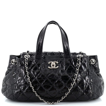 Chanel Portobello Tote Quilted Glazed Calfskin and Tweed East West