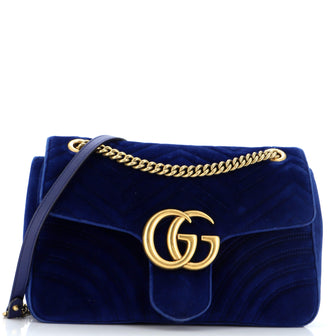 Gucci GG Marmont Flap Bag Matelasse Velvet Medium