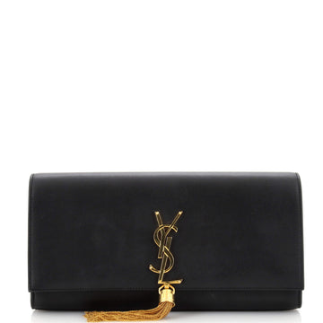 Saint Laurent Classic Monogram Tassel Clutch Leather Long