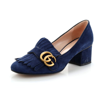 Gucci Women's GG Marmont Fringed Pumps Suede