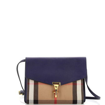 Burberry Macken Crossbody Bag Leather and House Check Canvas Small