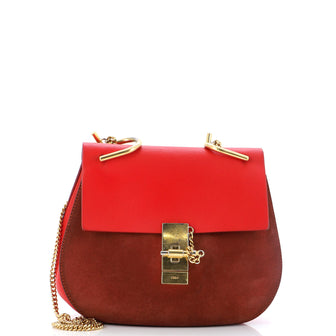 Chloe Drew Crossbody Bag Leather and Suede Small