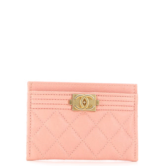Chanel Boy Card Holder Quilted Caviar