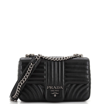 Prada Chain Flap Shoulder Bag Diagramme Quilted Leather Medium