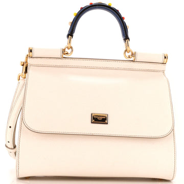 Dolce & Gabbana Miss Sicily Bag Leather with Studded Detail Medium