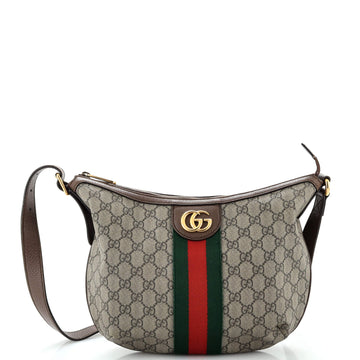 Gucci Ophidia Half Moon Hobo GG Coated Canvas Small