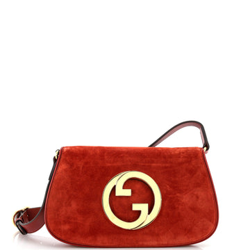 Gucci Blondie NM Chain Flap Bag Suede Small