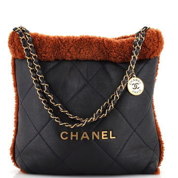 Chanel 22 Chain Hobo Quilted Lambskin with Shearling Small