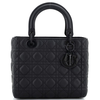 Christian Dior Ultra Matte Lady Dior Bag Cannage Quilt Calfskin Medium