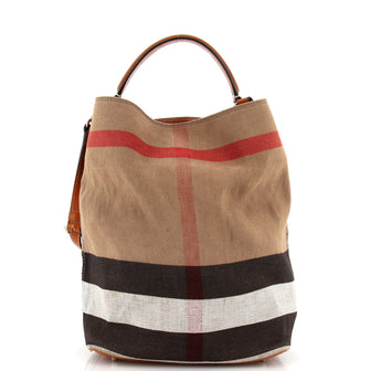 Burberry Ashby Bag House Check Canvas Medium