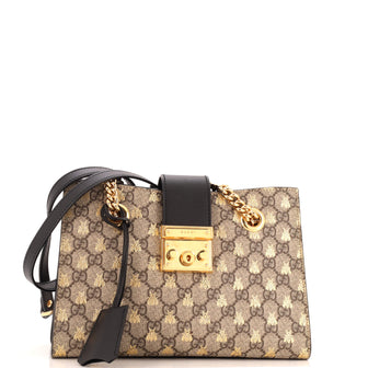 Gucci Padlock Chain Tote Printed GG Coated Canvas Small