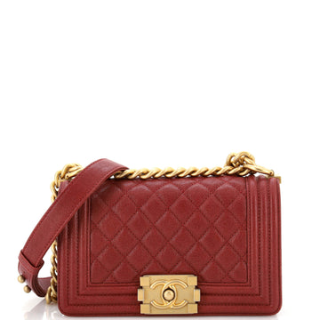 Chanel Boy Flap Bag Quilted Caviar Small