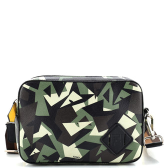 Fendi Camouflage Crossbody Messenger Bag Printed Leather
