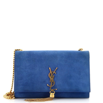 Saint Laurent Classic Monogram Tassel Crossbody Bag Suede Medium