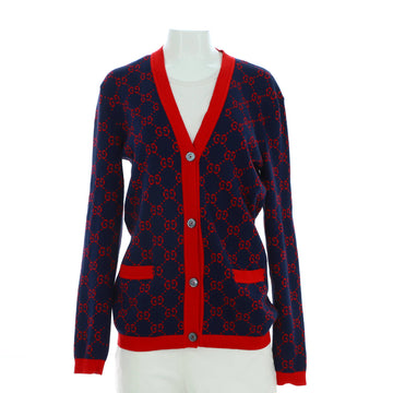 Gucci Women's V-Neck Cardigan GG Jacquard Cotton