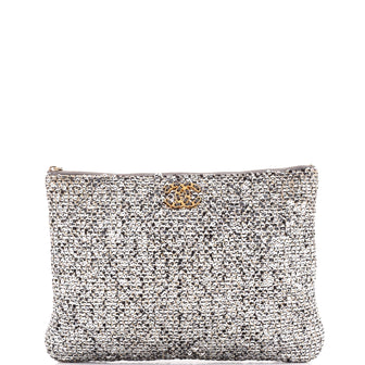 Chanel 19 O Case Clutch Quilted Sequins Medium