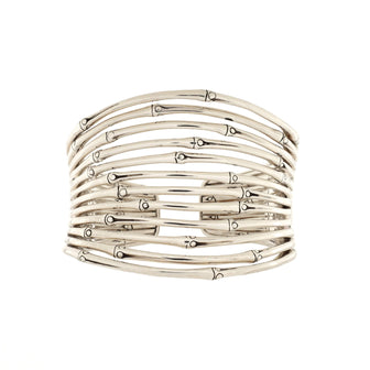 John Hardy Bamboo Cuff Bracelet Sterling Silver Wide
