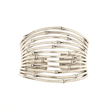 John Hardy Bamboo Cuff Bracelet Sterling Silver Wide