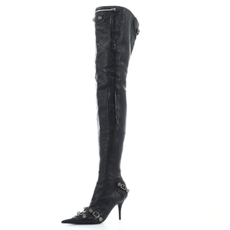 Balenciaga Women's Cagole Over the Knee Boots Leather 90