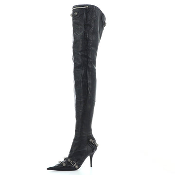 Balenciaga Women's Cagole Over the Knee Boots Leather 90