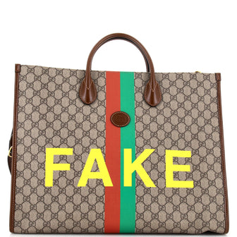 Gucci Fake/Not Convertible Open Tote Printed GG Coated Canvas
